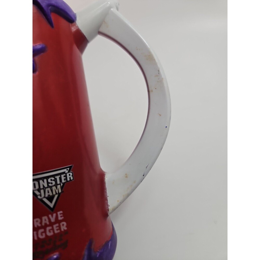 Red Monster Jam Grave Digger Monster Truck Racing Grim Reaper Plastic Mug Cup - Picture 4 of 8